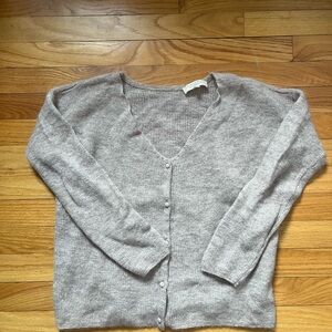 Sezane Gaspard V Neck Cardigan Beige